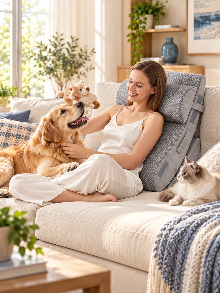 4-Pcs Modular Wedge Pillow Set for Reading & Lounging