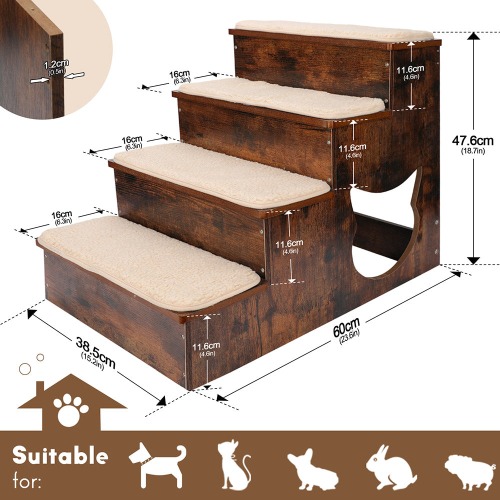 TOPMART - Wooden Pet Step Stool 160 Lbs - Large Dogs