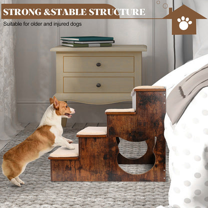 TOPMART - Wooden Pet Step Stool 160 Lbs - Large Dogs
