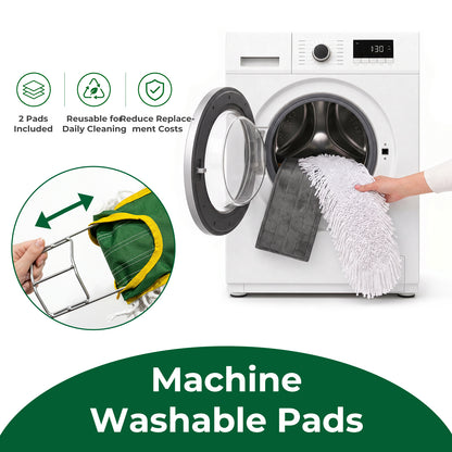 41" Commercial Dust Mop, Sweeping Mop for Floor Cleaning, with 2 Mop Pads Long Handle Mop for Hardwood Floors Marble, Laminated Board, Ceramic Tiles, Concrete, Garage, Hotel, Gym, office，Green