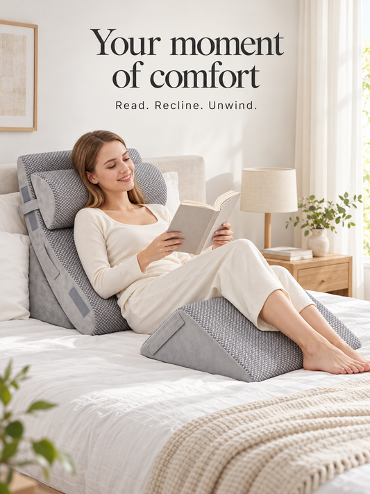 4-Pcs  Modular Wedge Pillow Set for Reading & Lounging