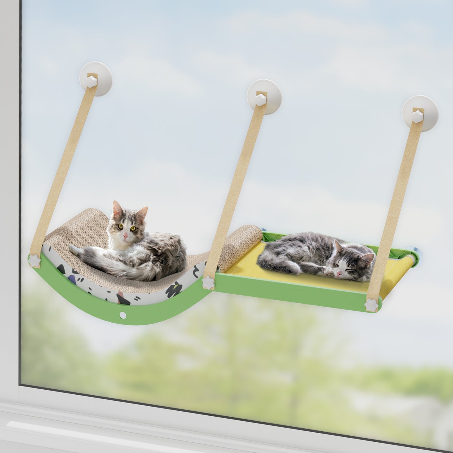 2-in-1 Large Cat Hammock - Fruity Green (44 lbs.) - TOPMART
