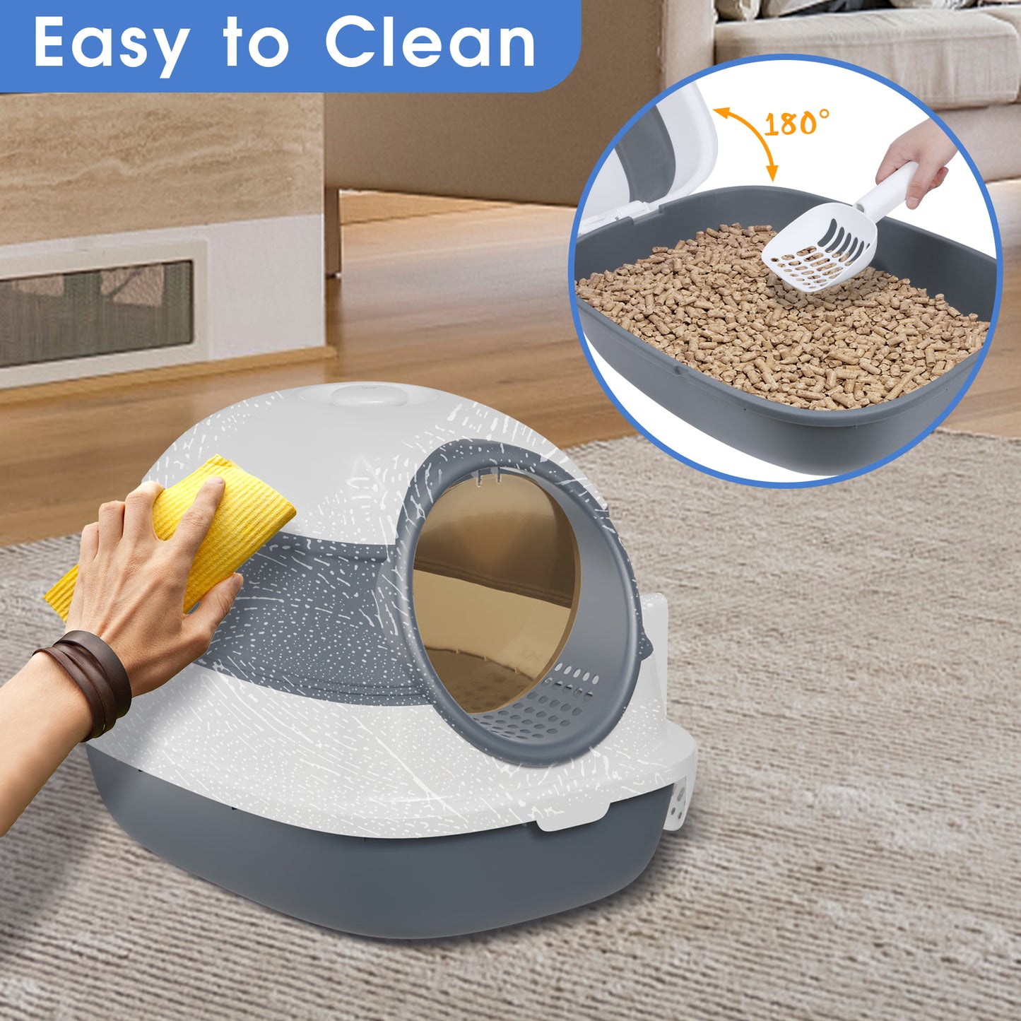 Foldable Cat Litter Box, Cat Toilet - TOPMART