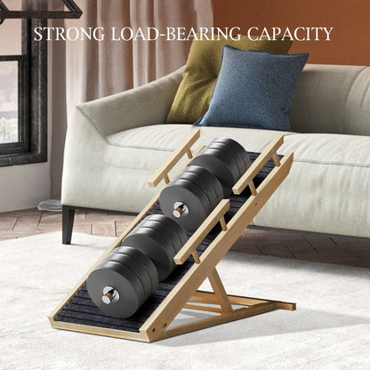 Adjustable Non-Slip Wooden Pet Ramp, 10.2"-23.6" Height-TOPMART