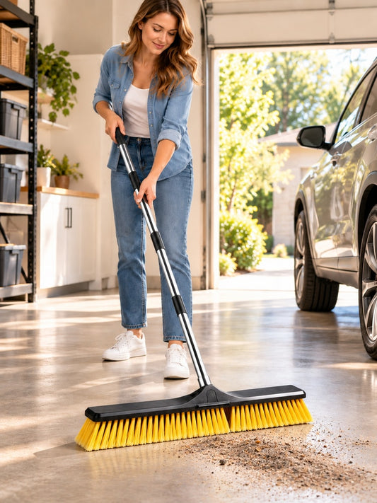 TOPMART 24-Inch Push Broom for Garage & Outdoor Use