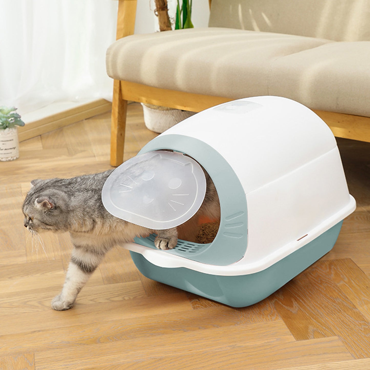Foldable Cat Litter Box, Cat Toilet - TOPMART