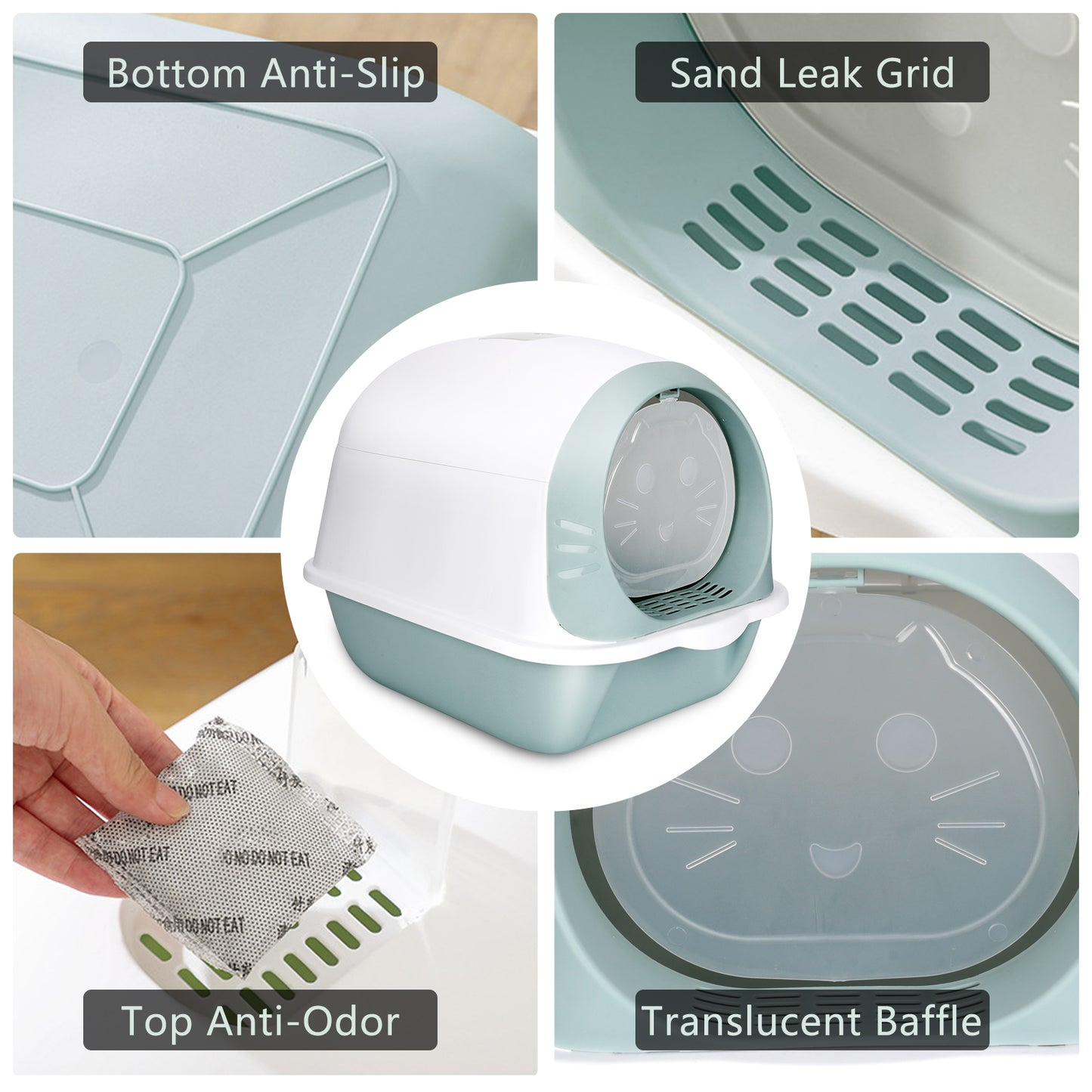 Foldable Cat Litter Box, Cat Toilet - TOPMART