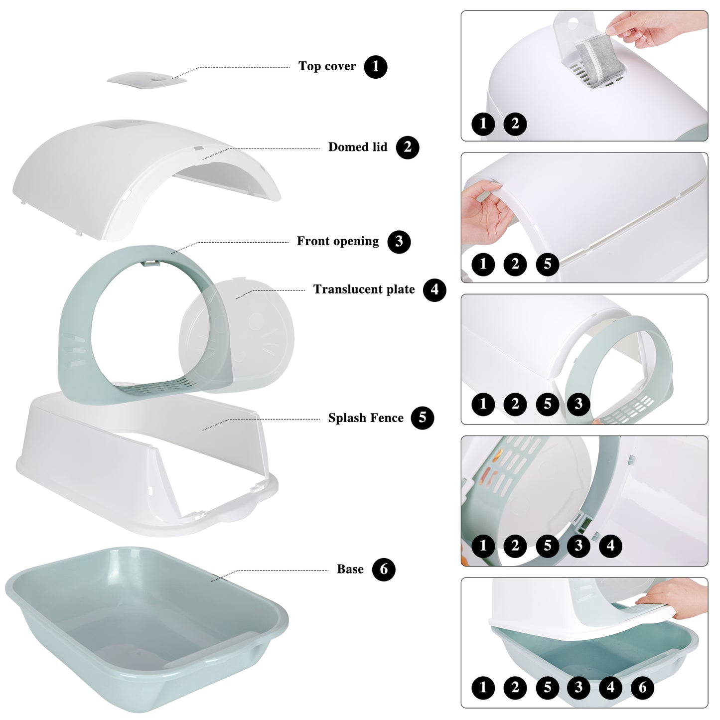 Foldable Cat Litter Box, Cat Toilet - TOPMART