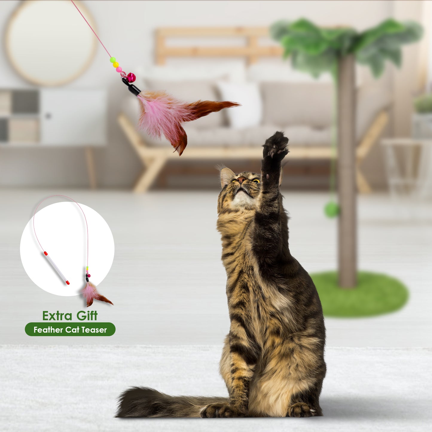 Cat Scratching Post Tree Shape-33.4" tall-TOPMART