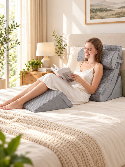 4-Pcs  Modular Wedge Pillow Set for Reading & Lounging