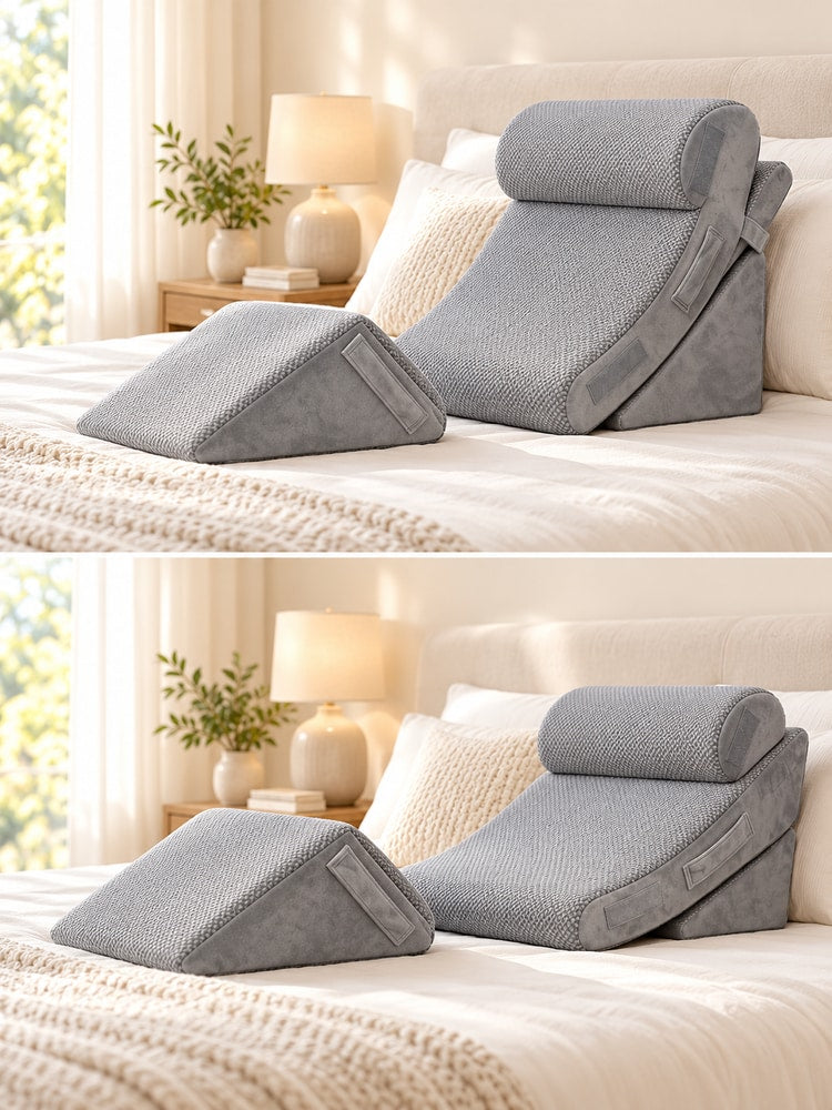 4-Pcs  Modular Wedge Pillow Set for Reading & Lounging