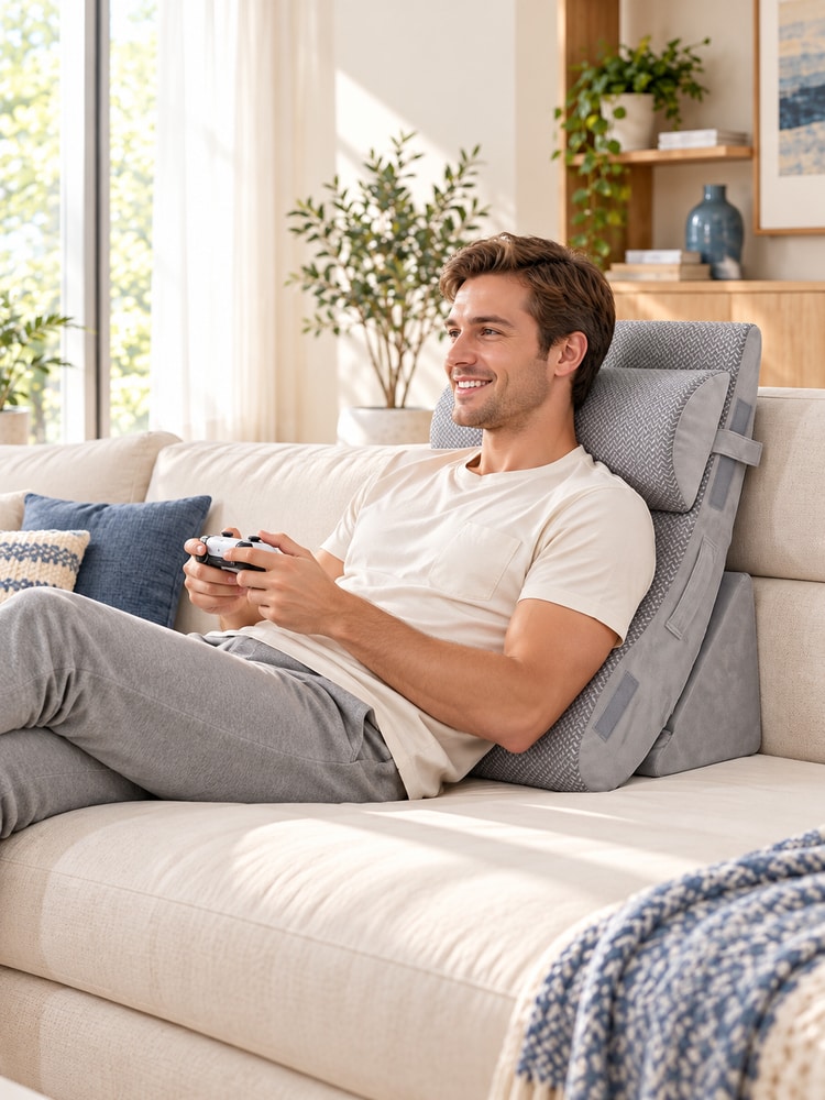 4-Pcs  Modular Wedge Pillow Set for Reading & Lounging