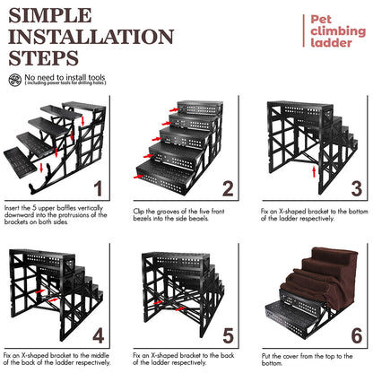 Topmart 5 Tier Plastic Dog Stairs for Puppies and Cats