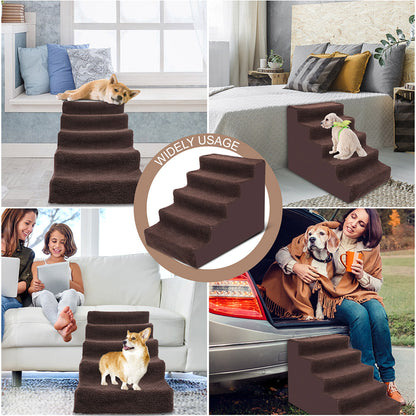 Topmart 5 Tier Plastic Dog Stairs for Puppies and Cats