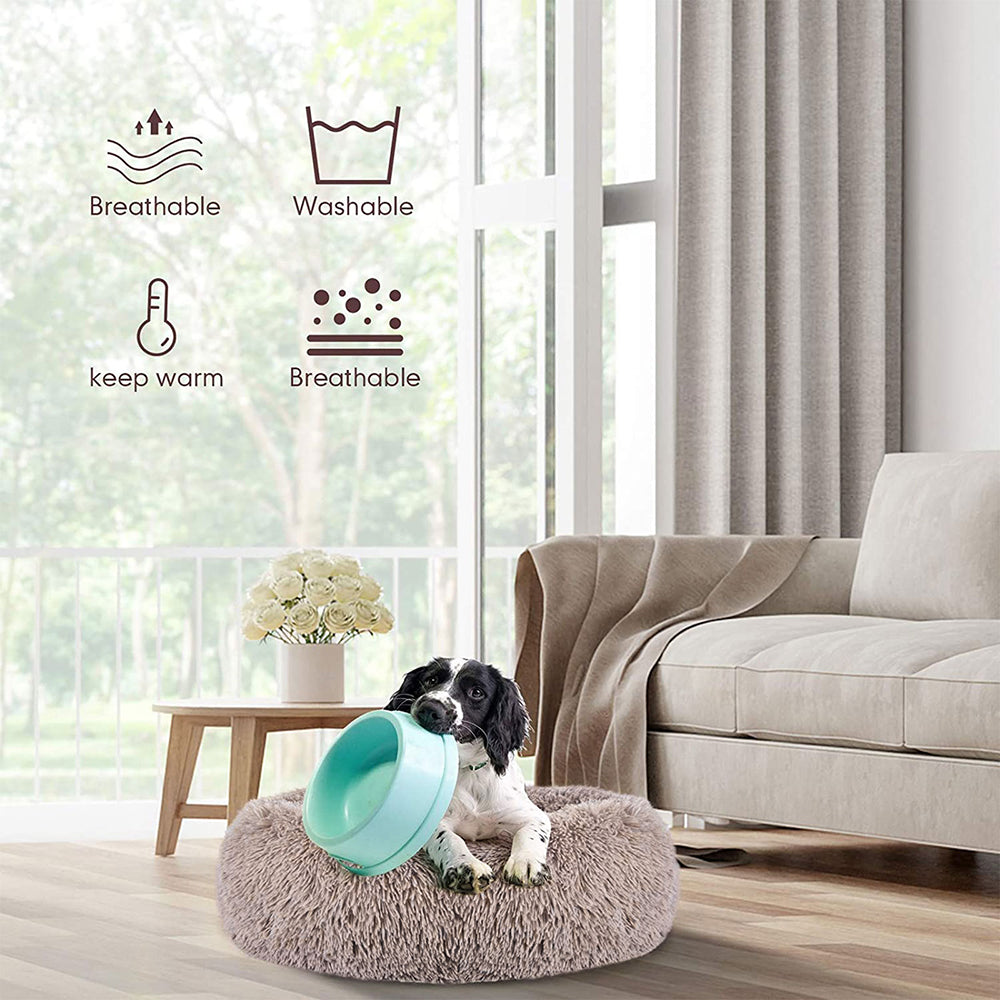 Topmart Deep Sleep Soothing Donut Shape Plush Pet Nest - 36"