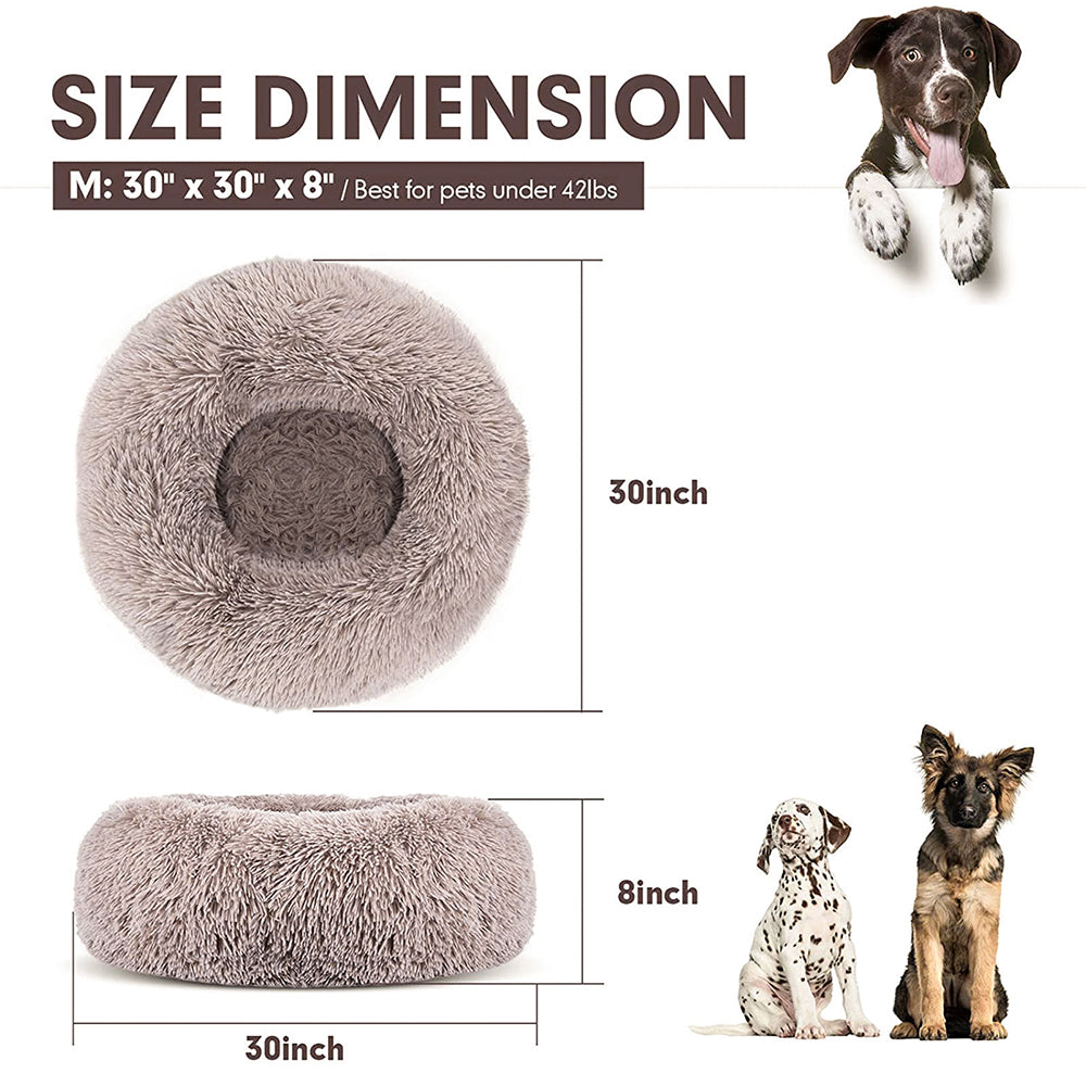 Topmart Deep Sleep Soothing Donut Shape Plush Pet Nest - 36"