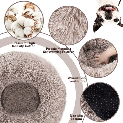 Topmart Deep Sleep Soothing Donut Shape Plush Pet Nest - 36"