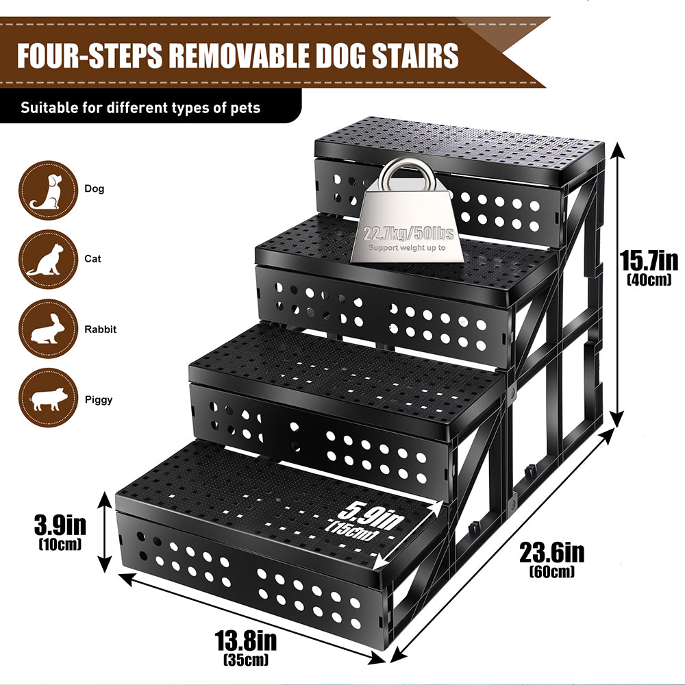 4-TIERS LIGHTWEIGHT PLASTIC PET STAIRS