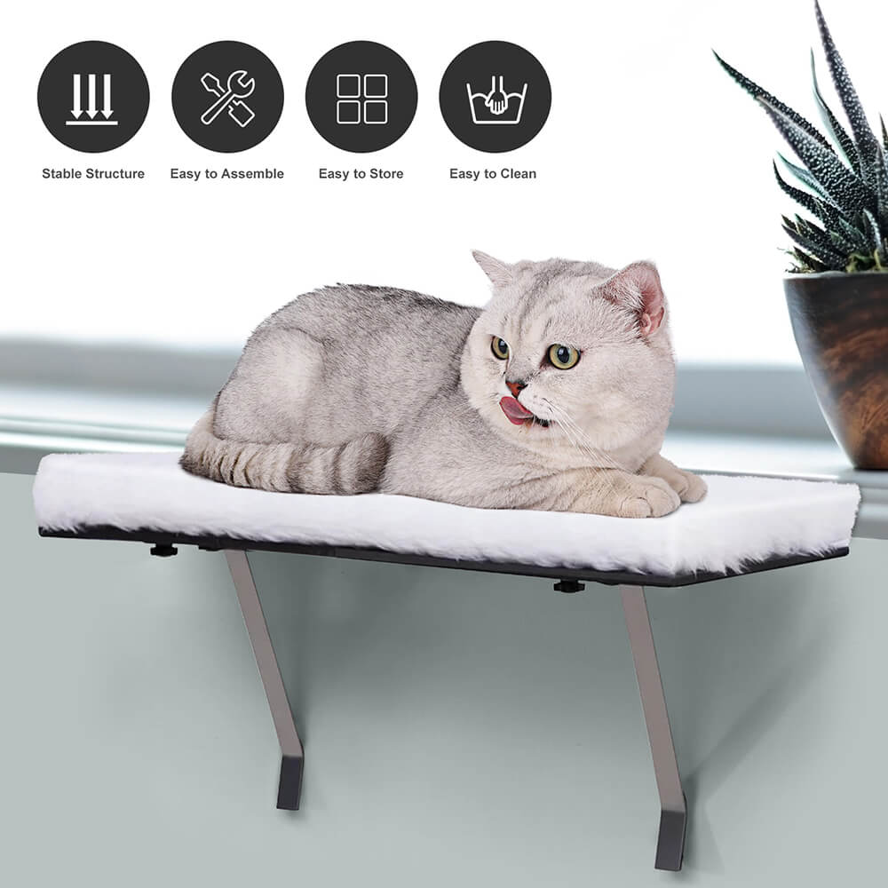 Topmart White Plush Cat Window Sill / Cat Seat Cushion