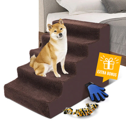 Topmart 5 Tier Plastic Dog Stairs for Puppies and Cats