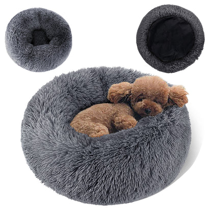 Topmart Deep Sleep Soothing Donut Shape Plush Pet Nest - 23"