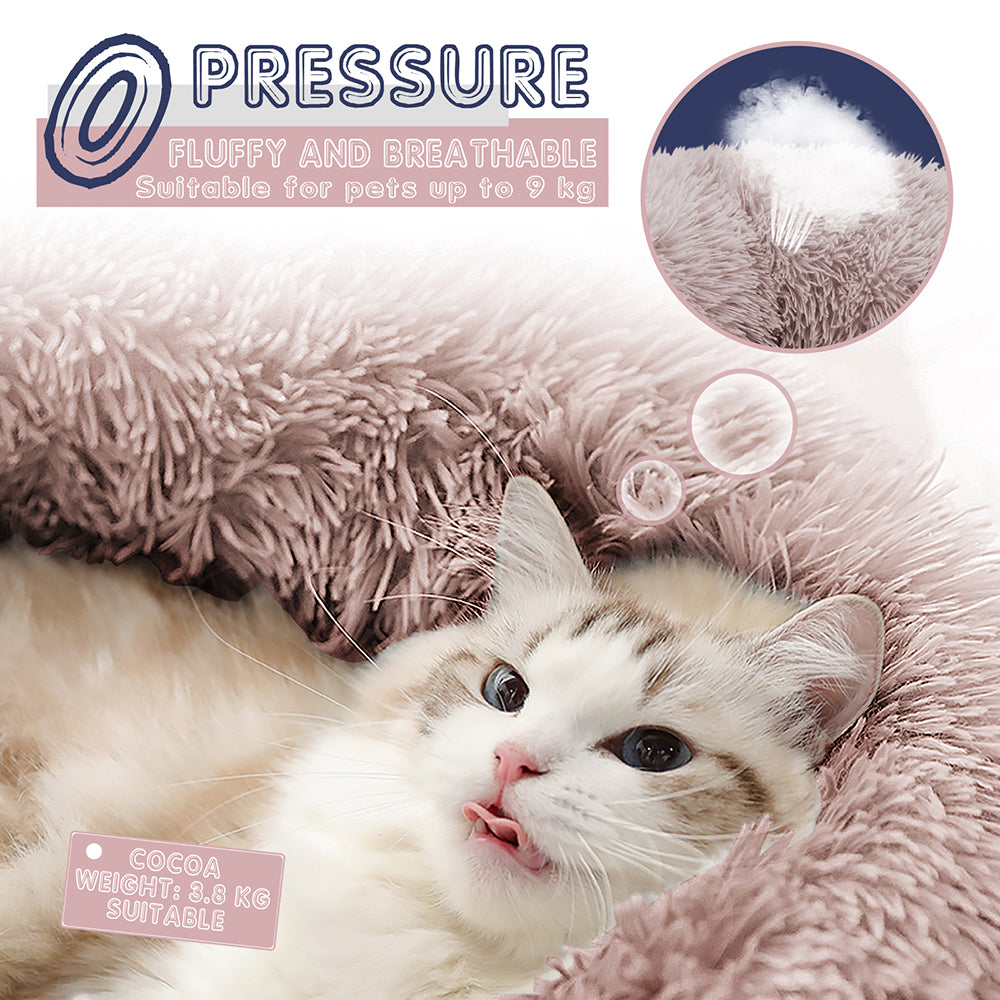 Topmart Deep Sleep Soothing Donut Shape Plush Pet Nest - 23"