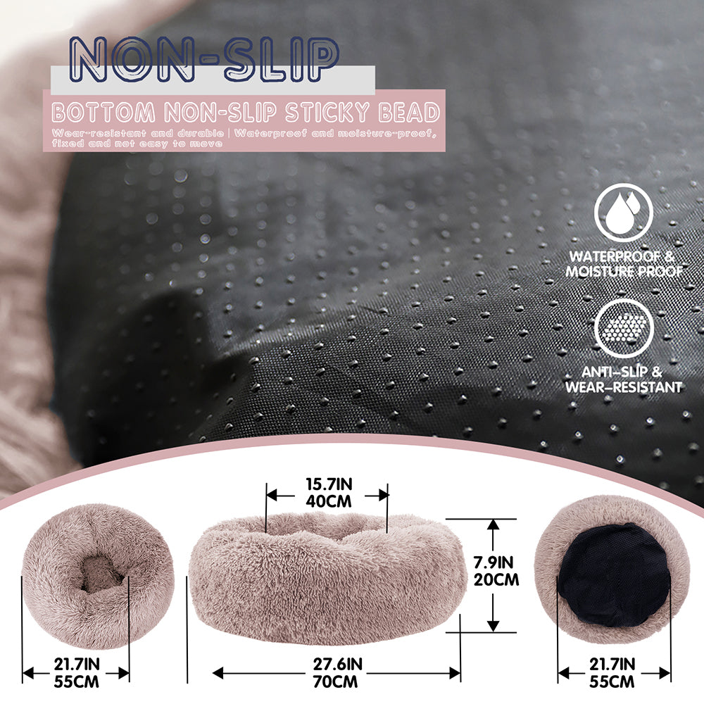 Topmart Deep Sleep Soothing Donut Shape Plush Pet Nest - 30"