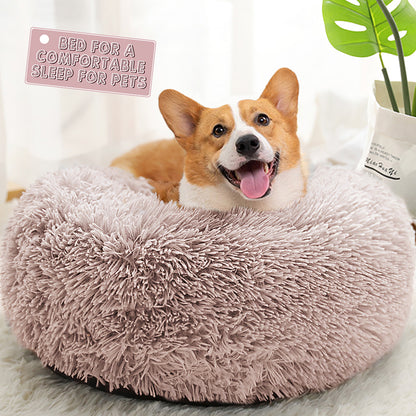 Topmart Deep Sleep Soothing Donut Shape Plush Pet Nest - 30"