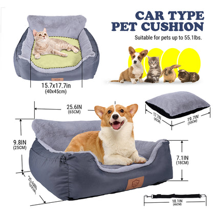 Topmart Small Dog Cat Car Seat, Pet Booster Seat Grey