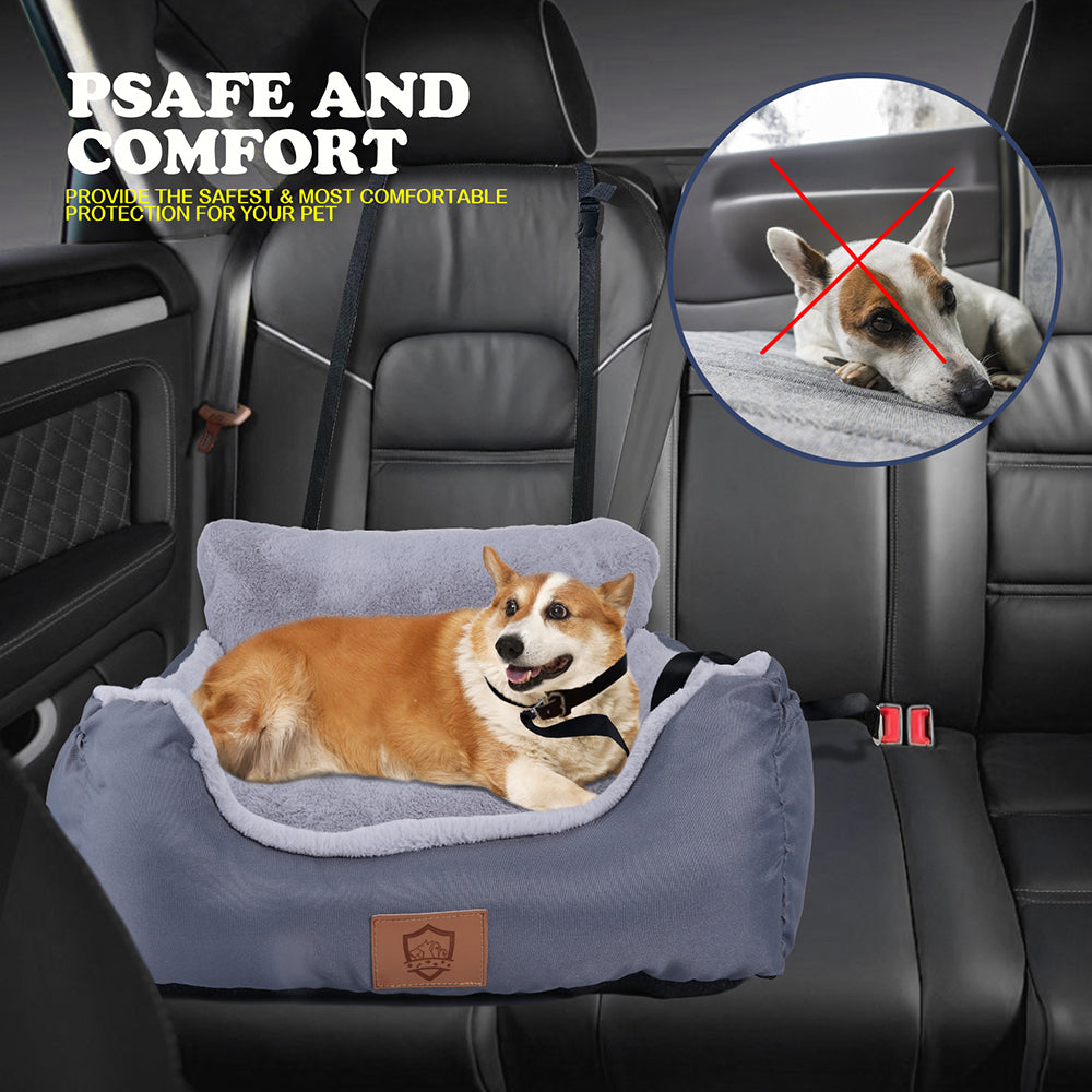 Topmart Small Dog Cat Car Seat, Pet Booster Seat Grey